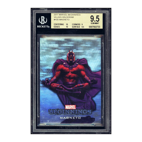 2011 Marvel Beginnings Villain Hologram #H26 Magneto // BGS 9.5 Gem Mint