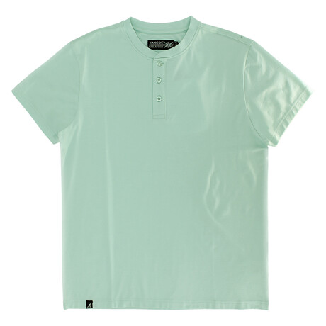 Lux Cotton Henley Tee // Misty Jade (S)