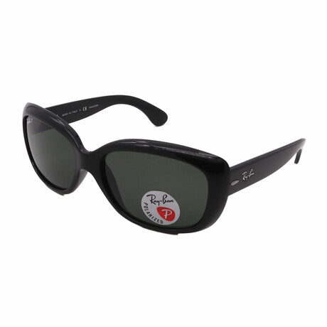 Unisex Square RB4101 601/58 Polarized Sunglasses // Black + Green Polarized