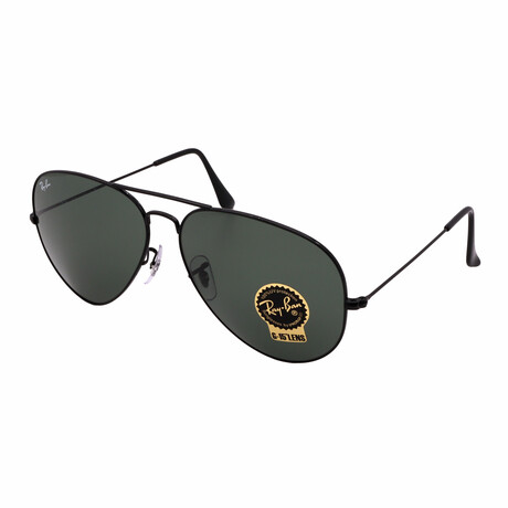Unisex RB3026 L2821 Non-Polarized Sunglasses // Black + Green