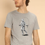 Stormtrooper Skipping T-shirt // Gray (S)