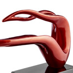 Saggita Abstract Sculpture // Metallic Red (Black)