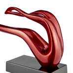 Saggita Abstract Sculpture // Metallic Red (Black)