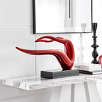 Saggita Abstract Sculpture // Metallic Red (Black)