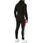 Color Block Tracksuit // Style 1 // White + Black + Red (L)