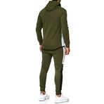 Color Block Tracksuit // Green + White + Black (XL)