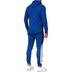 Color Block Tracksuit // Blue + Black + White (M)