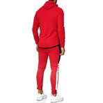 Color Block Tracksuit // Red + Black + White (XL)