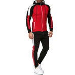 Color Block Tracksuit // Style 1 // Black + Red + White (XL)