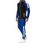 Color Block Tracksuit // Blue + Black + White (L)