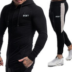 Contrast Stripe Tracksuit // Black + White (L)