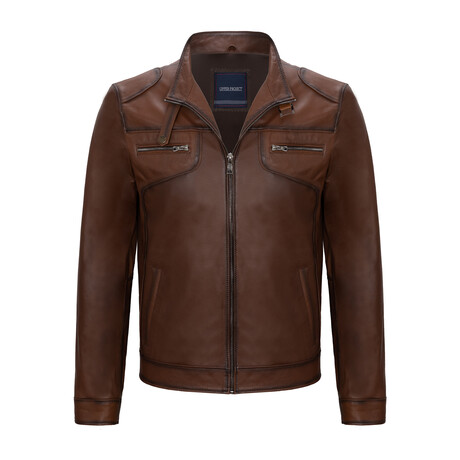 Matt Leather Jacket // Brown (S)