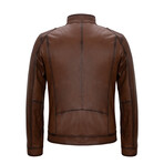Matt Leather Jacket // Brown (3XL)