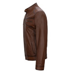 Matt Leather Jacket // Brown (M)