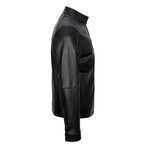 Quilted Shoulders Racer Jacket // Black (S)