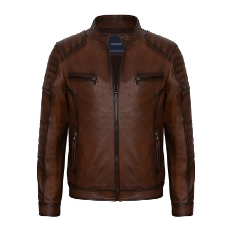 Zane Leather Jacket // Chestnut (S)