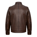 Quilted Shoulders Racer Jacket // Style 2 // Chestnut (2XL)