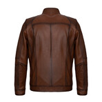 Noah Leather Jacket // Brown (L)