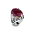 Faceted Ruby Ring (7.5)