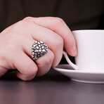Black Desert Ring with Pave Stones (8.5)