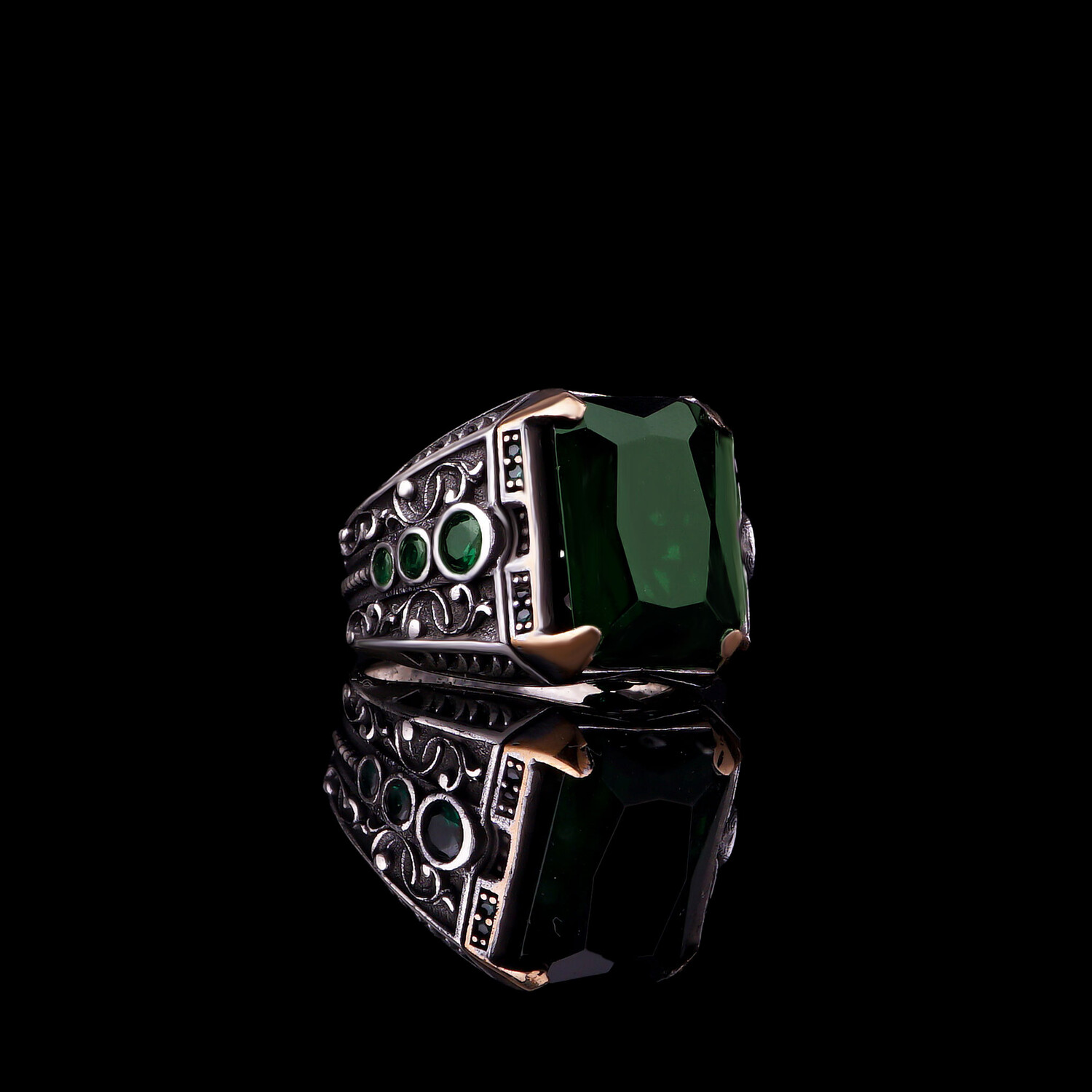 Stylish Emerald Ring (9) - Ephesus Jewelry: Men's Rings - Touch of Modern