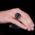 Claw Ring with Black Stone (8)