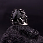 Claw Ring with Black Stone (6.5)