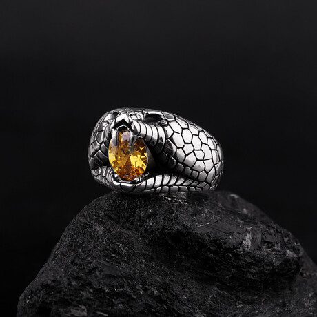 Snake Head Ring with Citrine (5)