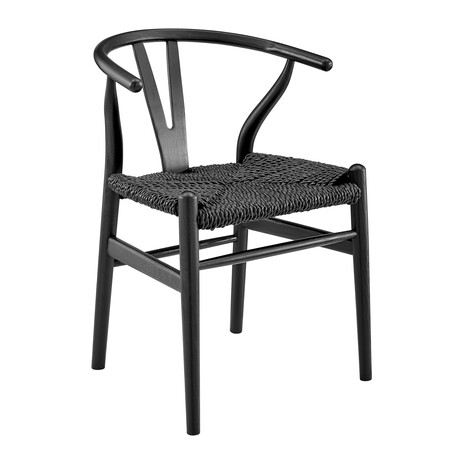 Evelina Outdoor Rattan Chair // Matte Black Color // Set of 2