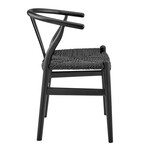 Evelina Outdoor Rattan Chair // Matte Black Color // Set of 2