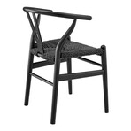 Evelina Outdoor Rattan Chair // Matte Black Color // Set of 2