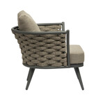 Solna Lounge Chair // Taupe Fabric + Gray Frame