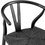 Evelina Outdoor Rattan Chair // Matte Black Color // Set of 2