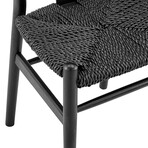 Evelina Outdoor Rattan Chair // Matte Black Color // Set of 2