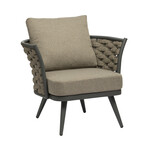 Solna Lounge Chair // Taupe Fabric + Gray Frame