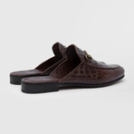 Olave Leather Crocodile Men's Slipper // Brown (Euro: 42)