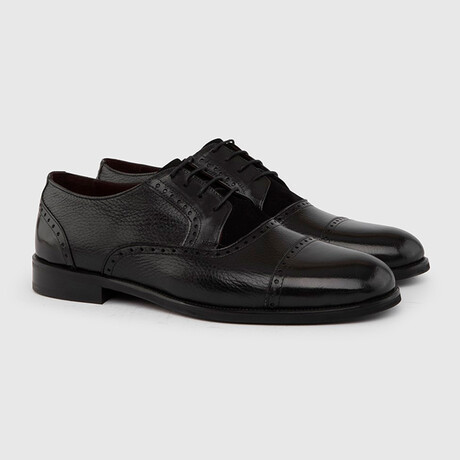 Funchal Buffalo-Deer Leather Men's Oxford // Black (Euro: 39)