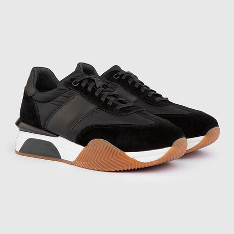 Roni Suede Leather Men's Sneaker // Black (Euro: 39)