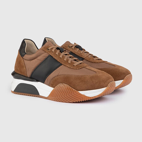 Roni Saddle Suede Leather Men's Sneaker // Brown (Euro: 39)