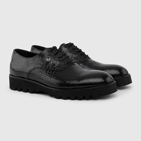 Turda Leather Crocodile Men's Daily Shoe // Black (Euro: 39)