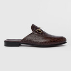 Olave Leather Crocodile Men's Slipper // Brown (Euro: 39)