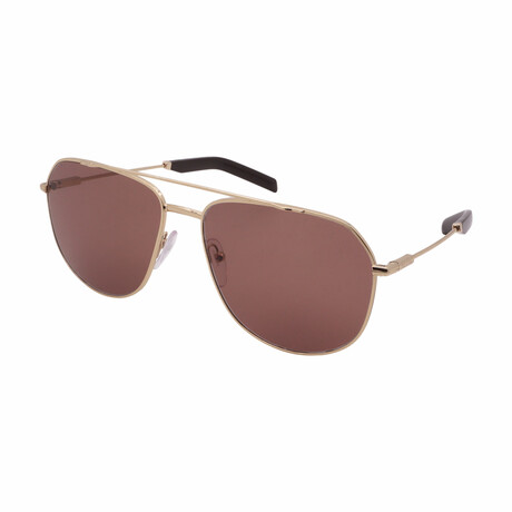 Prada // Unisex Navigator PR59WS ZVN05D Non-Polarized Sunglasses // Gold + Brown
