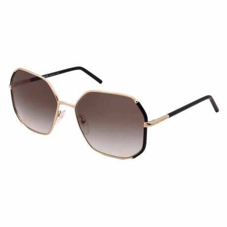 Prada // Women's Square PR52WS AAV0A7 Non-Polarized Sunglasses // Gold Black + Brown Gradient
