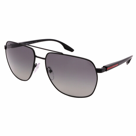 Prada Sport // Men's Square PS55VS 1BO5W1 Polarized Sunglasses // Matte Black + Gray Gradient