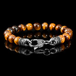 Tiger Eye Stone + Antiqued Stainless Steel Clasp // 8.5"