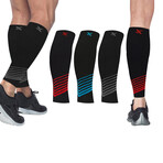 Ultra V-Striped Copper-Infused Calf Compression Sleeve // 3-Pairs (Small/Medium)