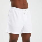 Solid Men's Swimsuit // White (2XL)