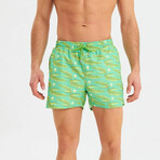 Crocodile Pattern Men's Swimsuit // Green (M)