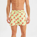 Octopus Pattern Men's Swimsuit // Lime, Orange (2XL)