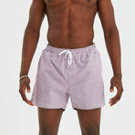 Striped Men's Swimsuit // Lilac, Purple (L)